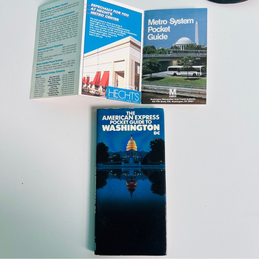 Washington DC VINTAGE 1970’s DC Metro Map American Express Guidebook